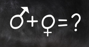 Sex symbols concept and formula on a blackboard